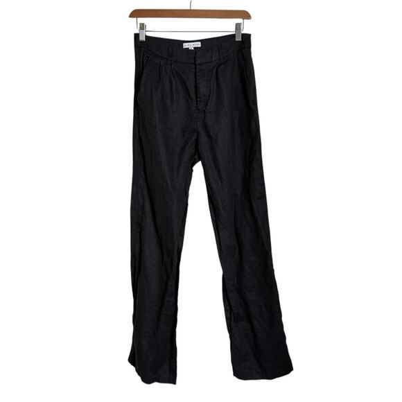 Miou Muse Black Linen Trousers Minimalist Pants Womens Size Medium - Picture 1 of 10